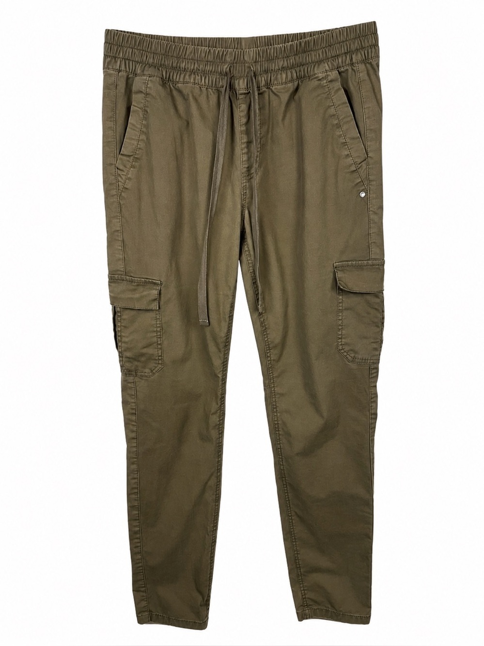 Prana Breathe Olive Green Cargo Pants Pull-on Elastic Drawstring Sz Small Hiking